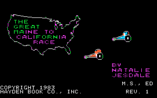 The Great Maine to California Race Title Screen